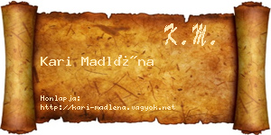 Kari Madléna névjegykártya